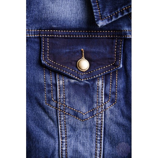Damska katana jeansowa granatowa wytarta mercerie-pl granatowy jeans