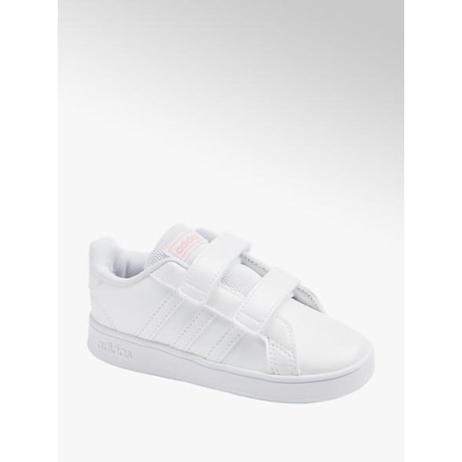 Białe sneakersy dziewczęce adidas grand court i 27,21,25,22,26,24,23 promocja Deichmann