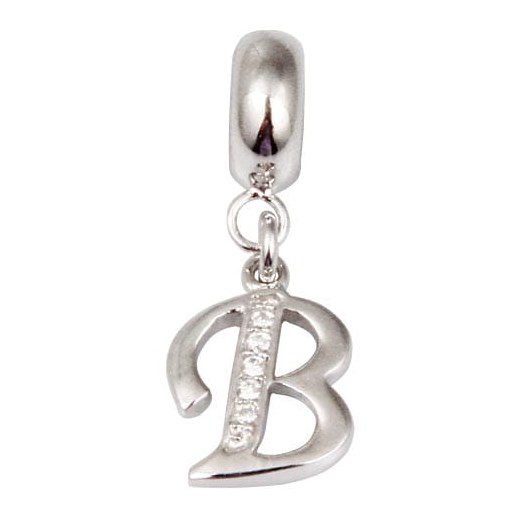 D639 Litera B charms zawieszka koralik srebro 925 Silverbeads.pl SilverBeads