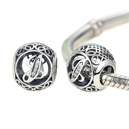 D858 Litera J charms koralik beads srebro 925 Silverbeads.pl SilverBeads