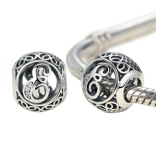 D853 Litera E charms koralik beads srebro 925 Silverbeads.pl SilverBeads