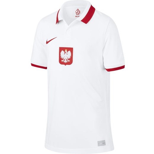 Piłkarska koszulka domowa dla dużych dzieci Polska Stadium 2020 - Biel Nike XS Nike poland