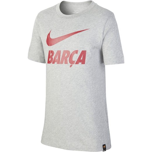 T-shirt piłkarski dla dużych dzieci FC Barcelona - Szary Nike S Nike poland