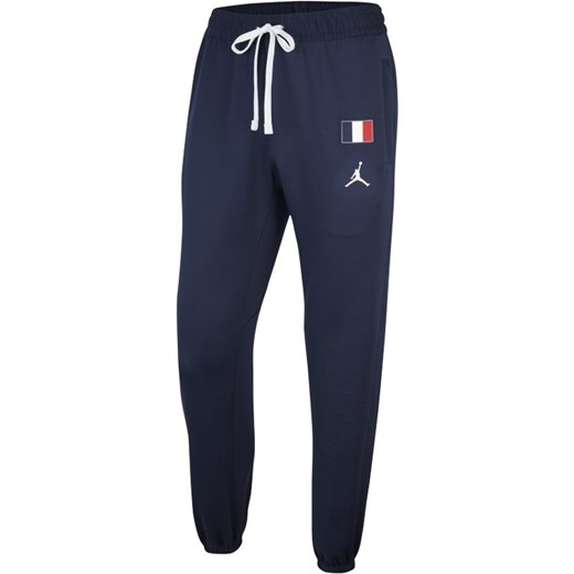 Męskie spodnie do koszykówki France Jordan Therma Flex Showtime - Niebieski Jordan S Nike poland