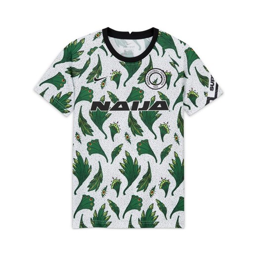 Przedmeczowa koszulka piłkarska z krótkim rękawem dla dużych dzieci Nigeria - Nike XS Nike poland