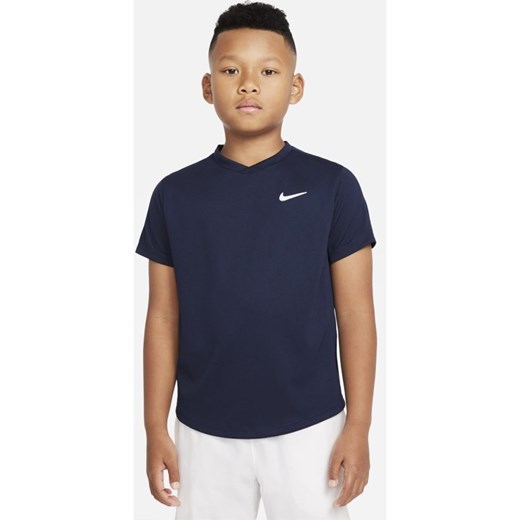 Koszulka do tenisa z krótkim rękawem dla dużych dzieci (chłopców) NikeCourt Nike S wyprzedaż Nike poland