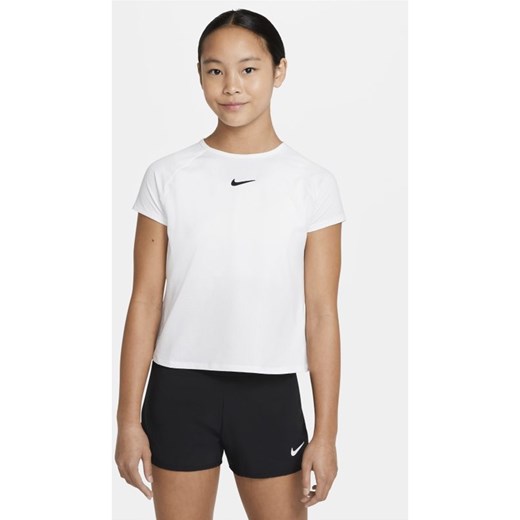 Koszulka tenisowa z krótkim rękawem dla dużych dzieci (dziewcząt) NikeCourt Nike XS Nike poland