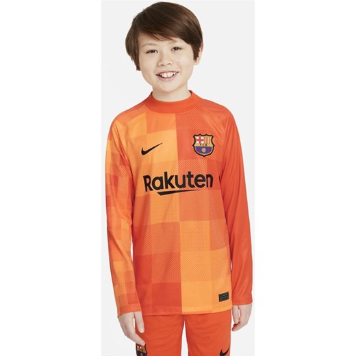 Koszulka piłkarska z długim rękawem dla dużych dzieci FC Barcelona 2021/22 Nike M Nike poland