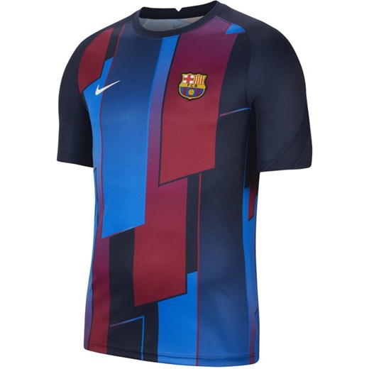 Męska przedmeczowa koszulka piłkarska z krótkim rękawem FC Barcelona - Niebieski Nike M okazja Nike poland