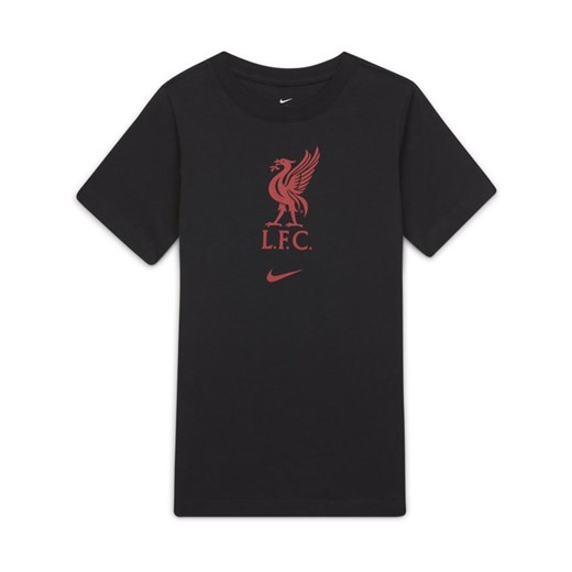 T-shirt piłkarski dla dużych dzieci Liverpool FC - Czerń Nike S Nike poland