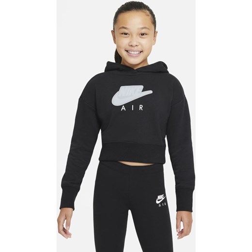 Dzianinowa bluza z kapturem o skróconym kroju dla dużych dzieci (dziewcząt) Nike Nike S Nike poland