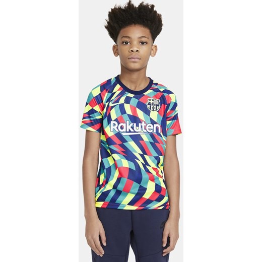 Przedmeczowa koszulka piłkarska z krótkim rękawem dla dużych dzieci FC Barcelona Nike XL Nike poland