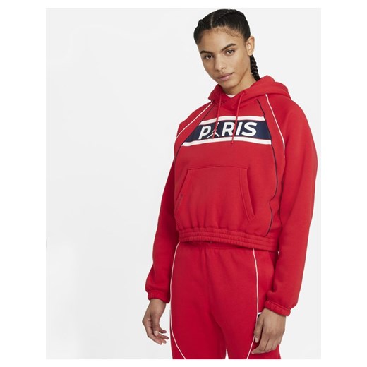 Damska dzianinowa bluza z kapturem Paris Saint-Germain - Czerwony Nike M Nike poland