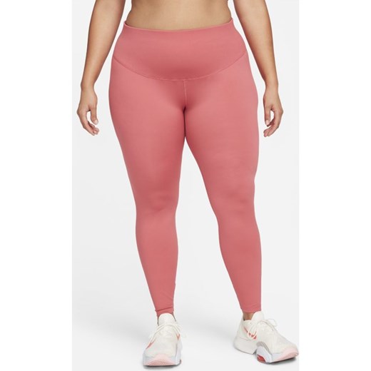 Damskie legginsy ze średnim stanem Nike One (duże rozmiary) - Różowy Nike 2X Nike poland