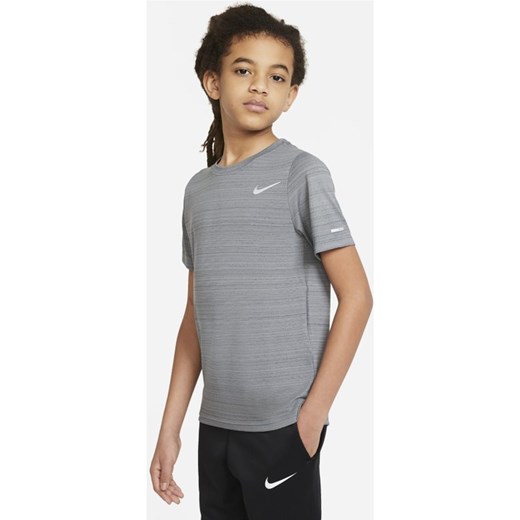 Koszulka treningowa dla dużych dzieci (chłopców) Nike Dri-FIT Miler - Szary Nike XS Nike poland