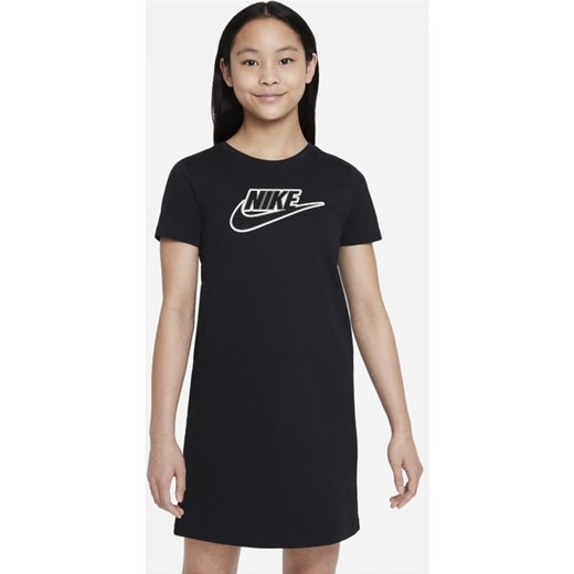 Sukienka typu T-shirt dla dużych dzieci (dziewcząt) Nike Sportswear - Czerń Nike M Nike poland
