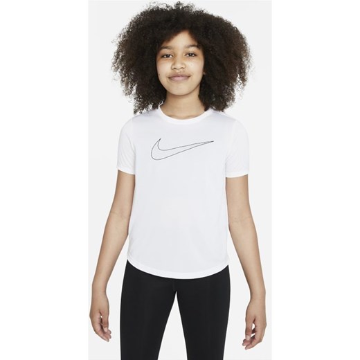 Bluzka dziewczęca Nike na lato z krótkimi rękawami 