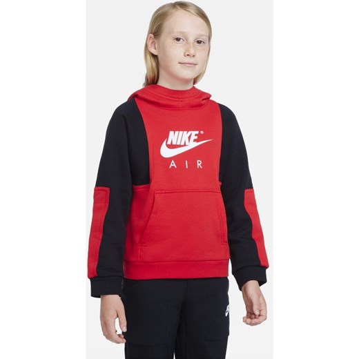 Bluza z kapturem dla dużych dzieci (chłopców) Nike Air - Czerwony Nike M Nike poland