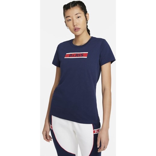 Damski T-shirt z krótkim rękawem Paris Saint-Germain - Niebieski Nike M Nike poland