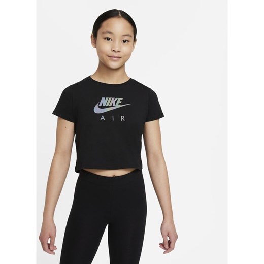 Krótki T-shirt dla dużych dzieci (dziewcząt) Nike Sportswear - Czerń Nike XL Nike poland