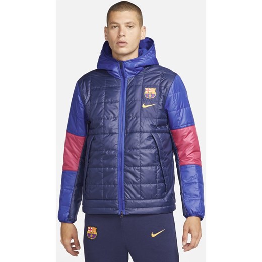 Męska kurtka z dzianiny FC Barcelona Synthetic-Fill - Niebieski Nike M Nike poland