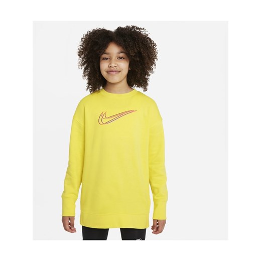 Bluza dresowa do tańca dla dużych dzieci (dziewcząt) Nike Sportswear - Żółć Nike XL Nike poland