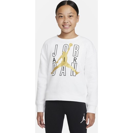 Bluza dresowa Jordan dla dużych dzieci (dziewcząt) - Biel Jordan XL Nike poland