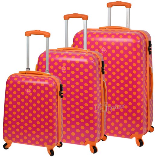 Plug komplet walizek - różowy / pomarańczowy apeks-pl czerwony cytrusowe