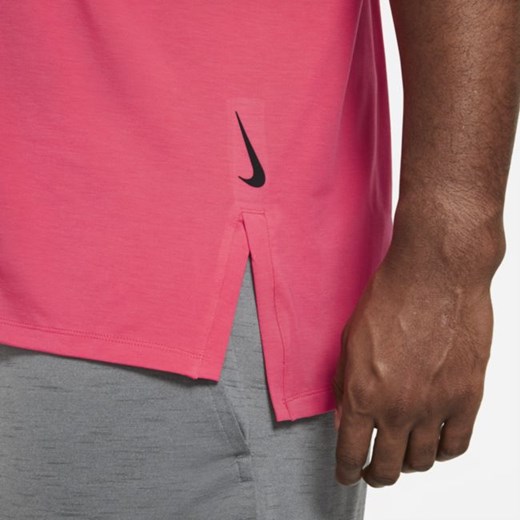Męska koszulka z krótkim rękawem Nike Yoga Dri-FIT - Czerwony Nike 4XL Nike poland