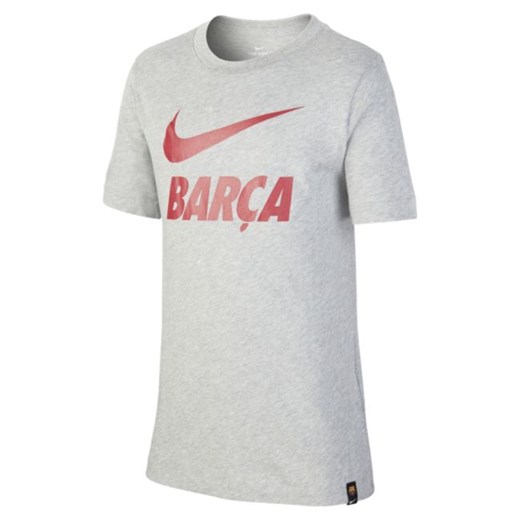 T-shirt piłkarski dla dużych dzieci FC Barcelona - Szary Nike XS Nike poland