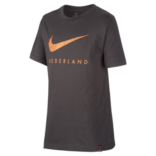 Koszulka piłkarska dla dużych dzieci Holandia - Czerń Nike S Nike poland