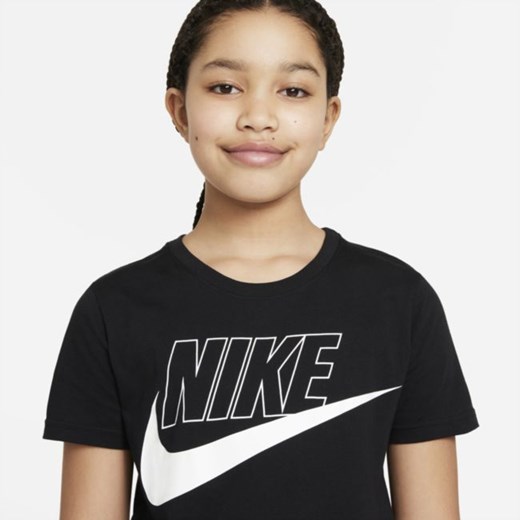 Sukienka typu T-shirt dla dużych dzieci (dziewcząt) Nike Sportswear - Czerń Nike XL Nike poland