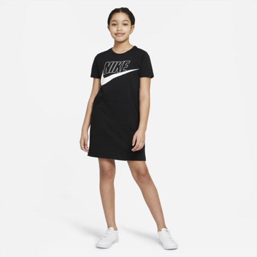 Sukienka typu T-shirt dla dużych dzieci (dziewcząt) Nike Sportswear - Czerń Nike L Nike poland