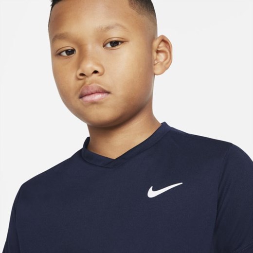 Koszulka do tenisa z krótkim rękawem dla dużych dzieci (chłopców) NikeCourt Nike L okazja Nike poland