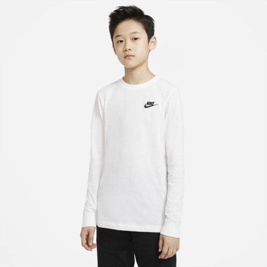T-shirt chłopięce biały Nike z długimi rękawami 