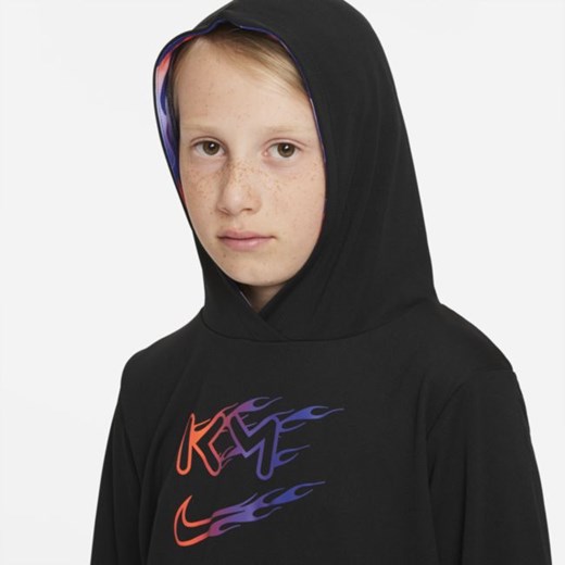 Bluza piłkarska z kapturem dla dużych dzieci Nike Dri-FIT Kylian Mbappé - Czerń Nike XS Nike poland