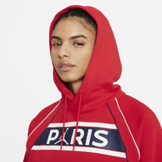 Damska dzianinowa bluza z kapturem Paris Saint-Germain - Czerwony Nike M Nike poland