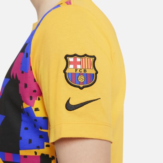 T-shirt piłkarski dla dużych dzieci FC Barcelona - Żółć Nike S Nike poland