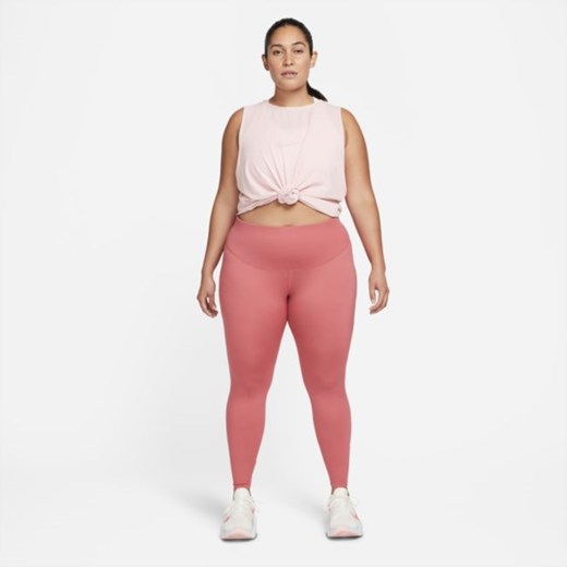Damskie legginsy ze średnim stanem Nike One (duże rozmiary) - Różowy Nike 1X Nike poland