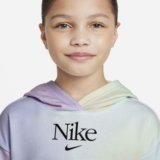 Bluza z kapturem z dzianiny dresowej dla dużych dzieci (dziewcząt) Nike Nike M Nike poland