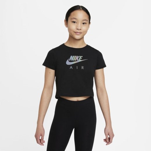 Krótki T-shirt dla dużych dzieci (dziewcząt) Nike Sportswear - Czerń Nike XS Nike poland