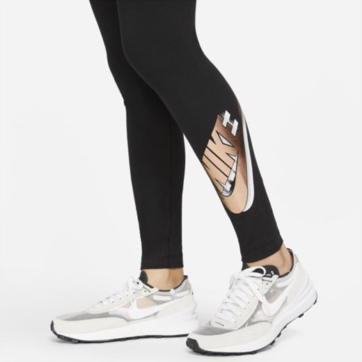 Damskie legginsy z nadrukiem i wysokim stanem Nike Sportswear Essential - Czerń Nike XS Nike poland