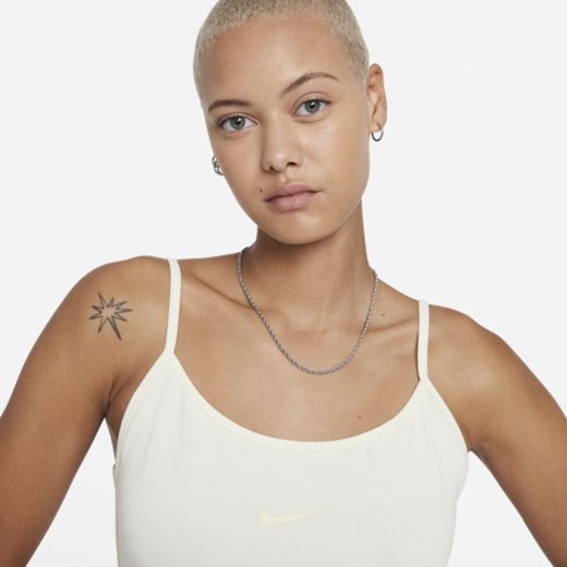 Nike sukienka biała na ramiączkach z lampasami mini 