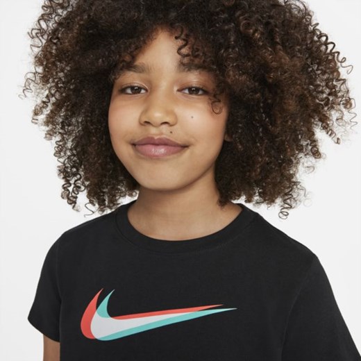 Krótki T-shirt do tańca dla dużych dzieci (dziewcząt) Nike Sportswear - Czerń Nike XL Nike poland