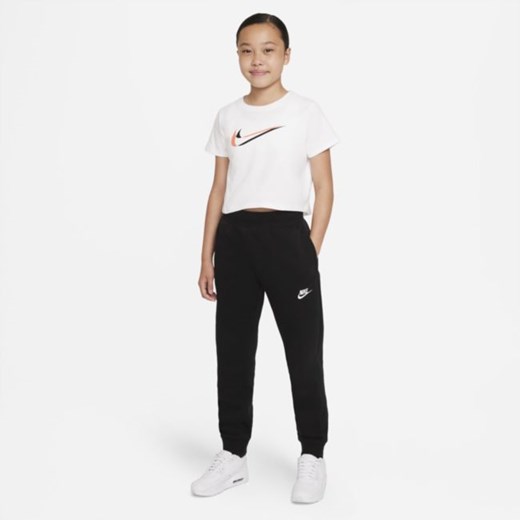 Bluzka dziewczęca Nike bawełniana biała w nadruki 