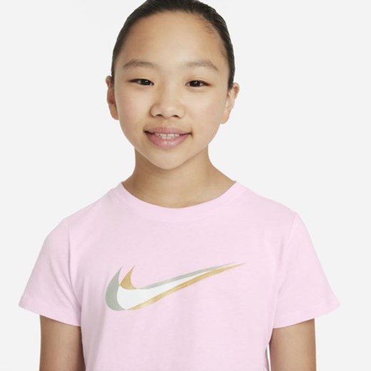 Krótki T-shirt do tańca dla dużych dzieci (dziewcząt) Nike Sportswear - Różowy Nike L Nike poland