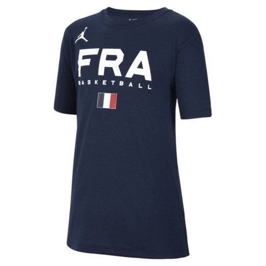 T-shirt do koszykówki dla dużych dzieci Jordan Dri-FIT Francja - Niebieski Jordan S Nike poland