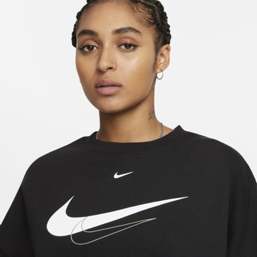 Damska bluza z dzianiny o skróconym kroju Nike Sportswear - Czerń Nike M okazyjna cena Nike poland