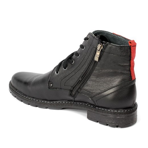 Buty zimowe męskie czarne ENZO PERUZZI casual wiązane 