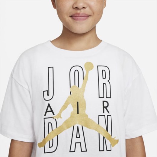 T-shirt dla dużych dzieci (dziewcząt) Jordan - Biel Jordan L Nike poland